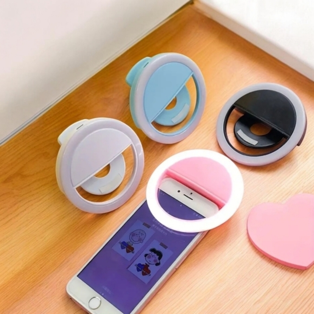 NEW‎ LED Selfie Ring Light. USB Rechargeable 3 Settings - White